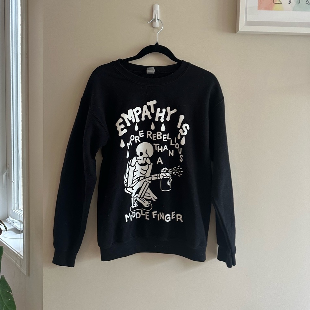 Wicked Clothes “Empathy is more rebellious than a middle finger” sweatshirt US S
